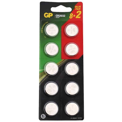 GP CR2032 3V Lityum Para Pil 10 lu Blister GP CR2032 3V Lityum Para Pil 10 lu Blister